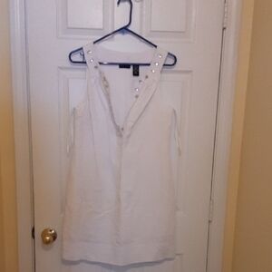 New York & Company White Sleeveless Dress